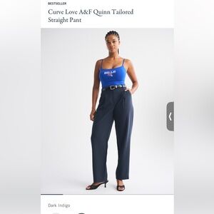 Abercrombie & Fitch Navy High-Waisted Trousers